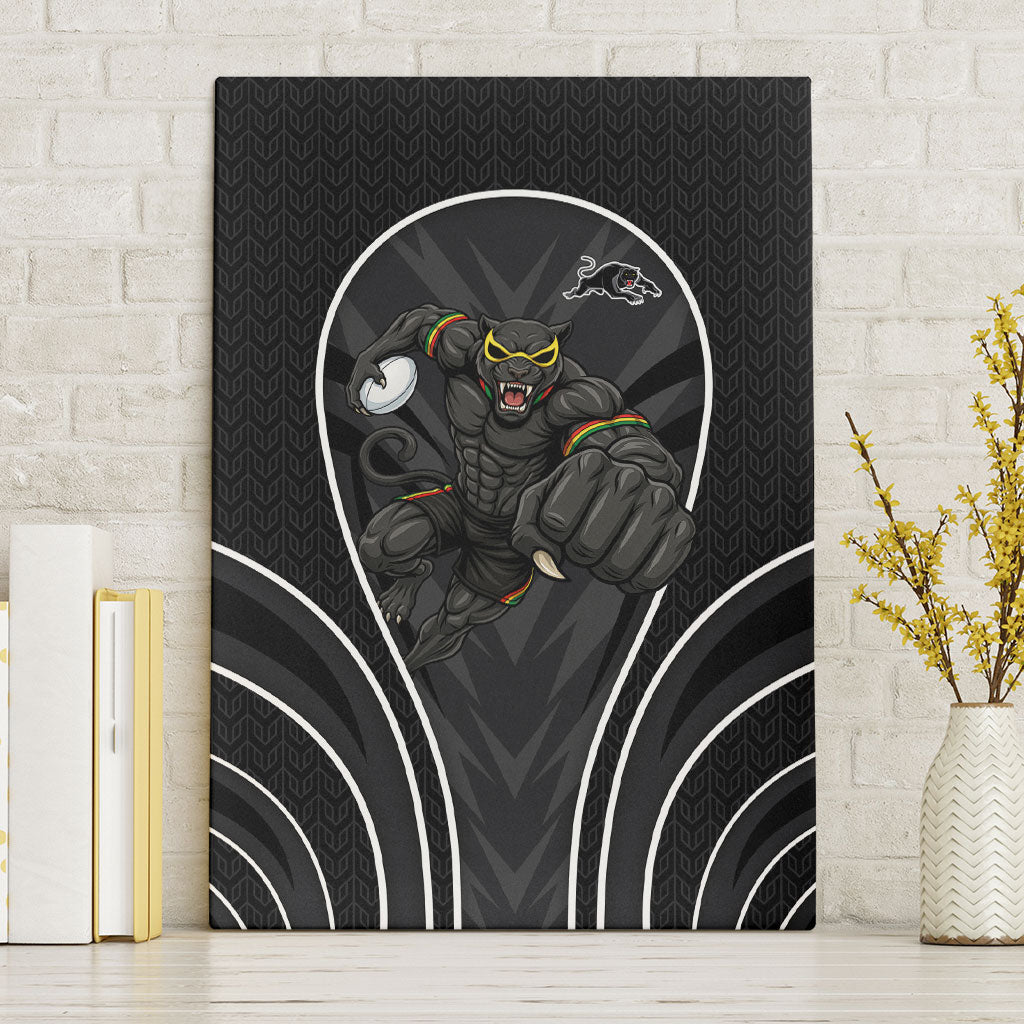 Penrith Panthers Rugby Mascot Canvas Wall Art Australian Rugby Culture - Tribal Inspired Black Panther