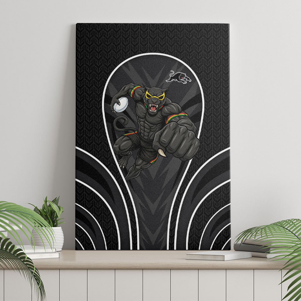 Penrith Panthers Rugby Mascot Canvas Wall Art Australian Rugby Culture - Tribal Inspired Black Panther