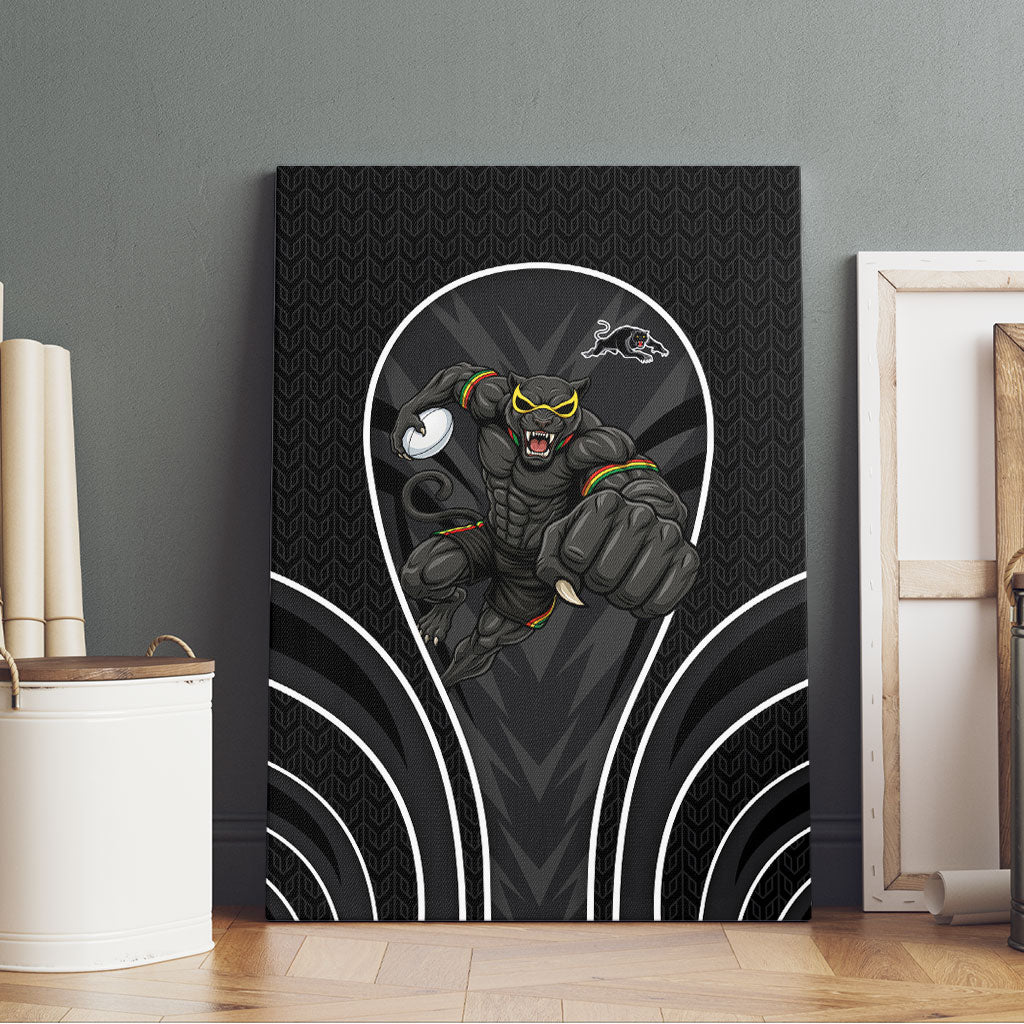 Penrith Panthers Rugby Mascot Canvas Wall Art Australian Rugby Culture - Tribal Inspired Black Panther