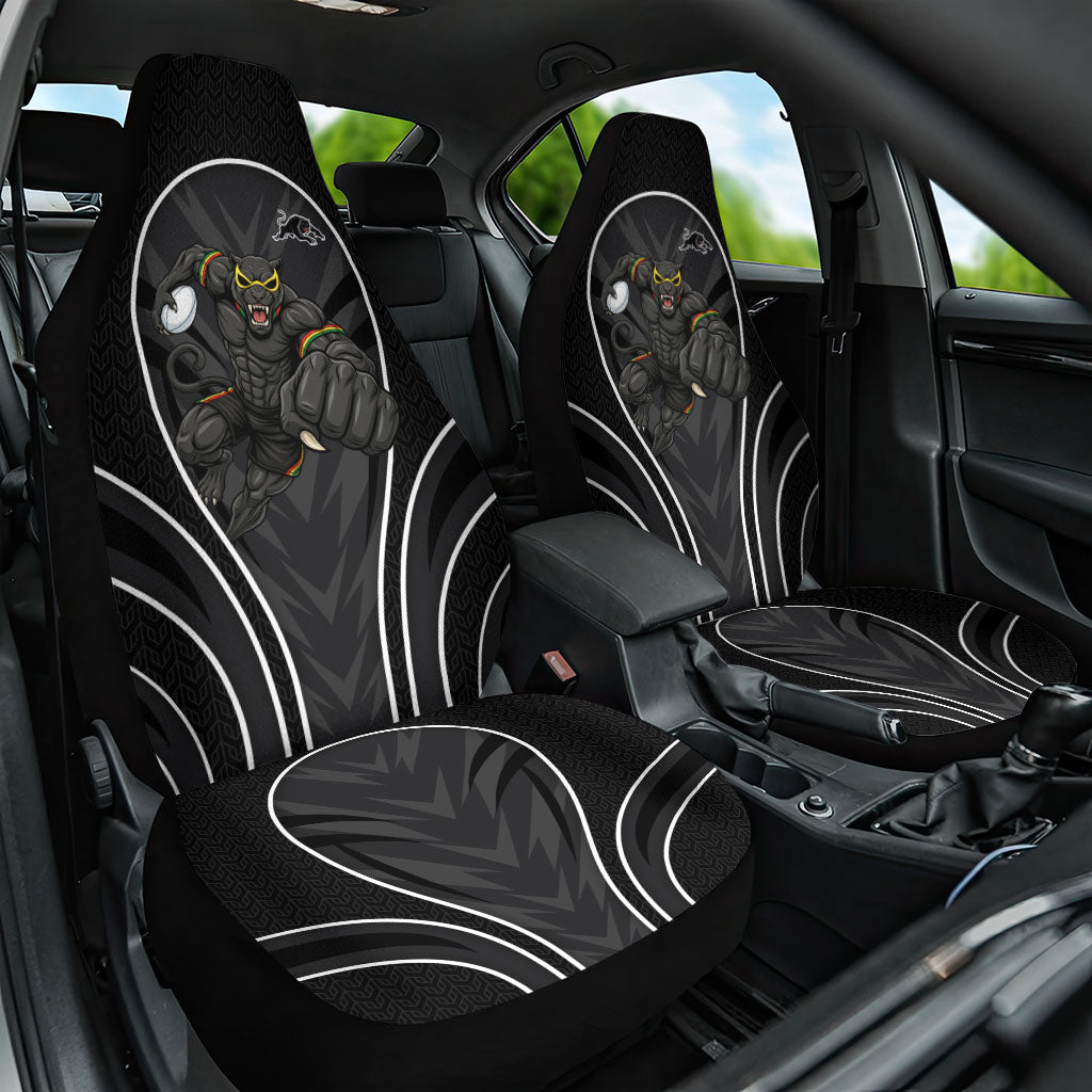 Penrith Panthers Rugby Mascot Car Seat Cover Australian Rugby Culture - Tribal Inspired Black Panther