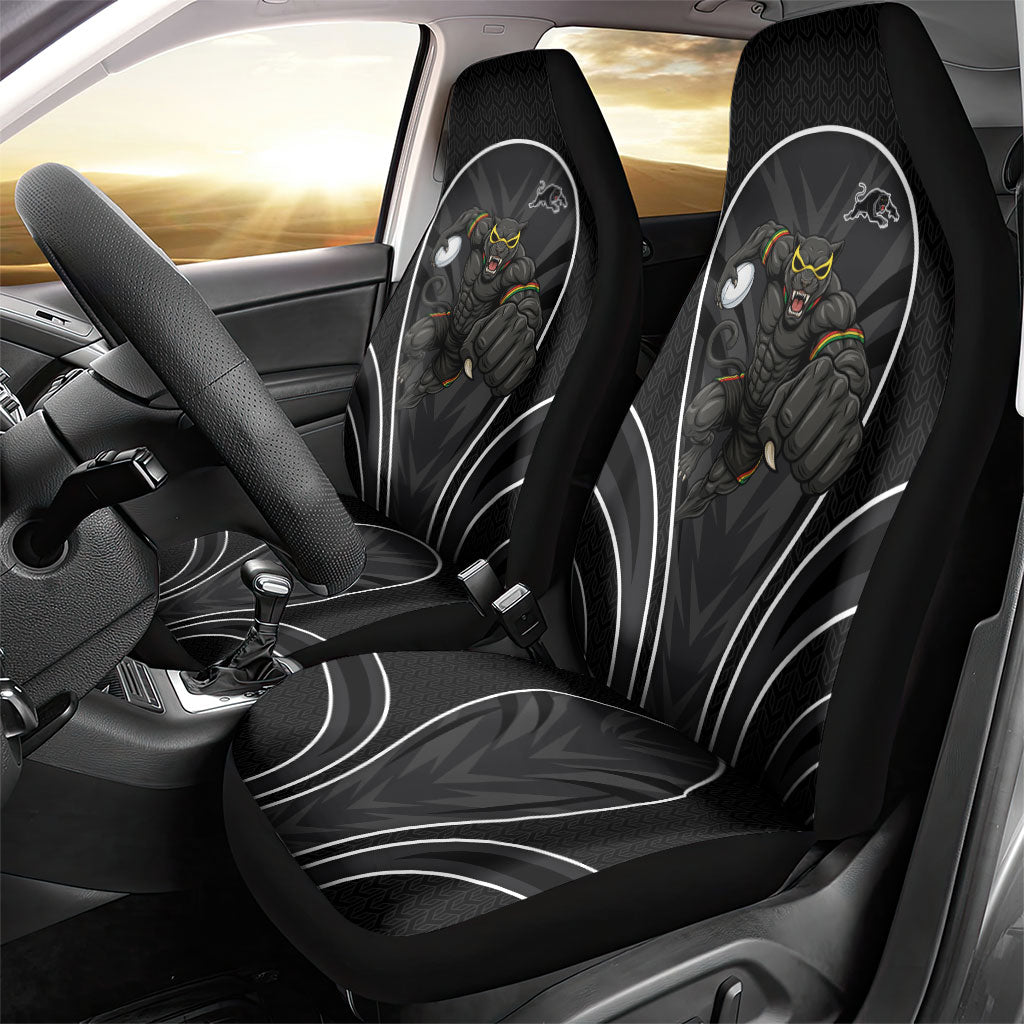 Penrith Panthers Rugby Mascot Car Seat Cover Australian Rugby Culture - Tribal Inspired Black Panther