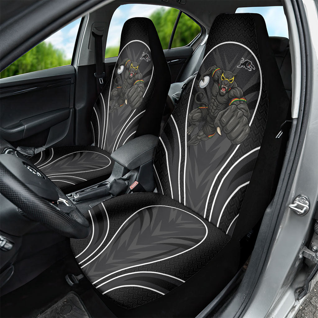 Penrith Panthers Rugby Mascot Car Seat Cover Australian Rugby Culture - Tribal Inspired Black Panther