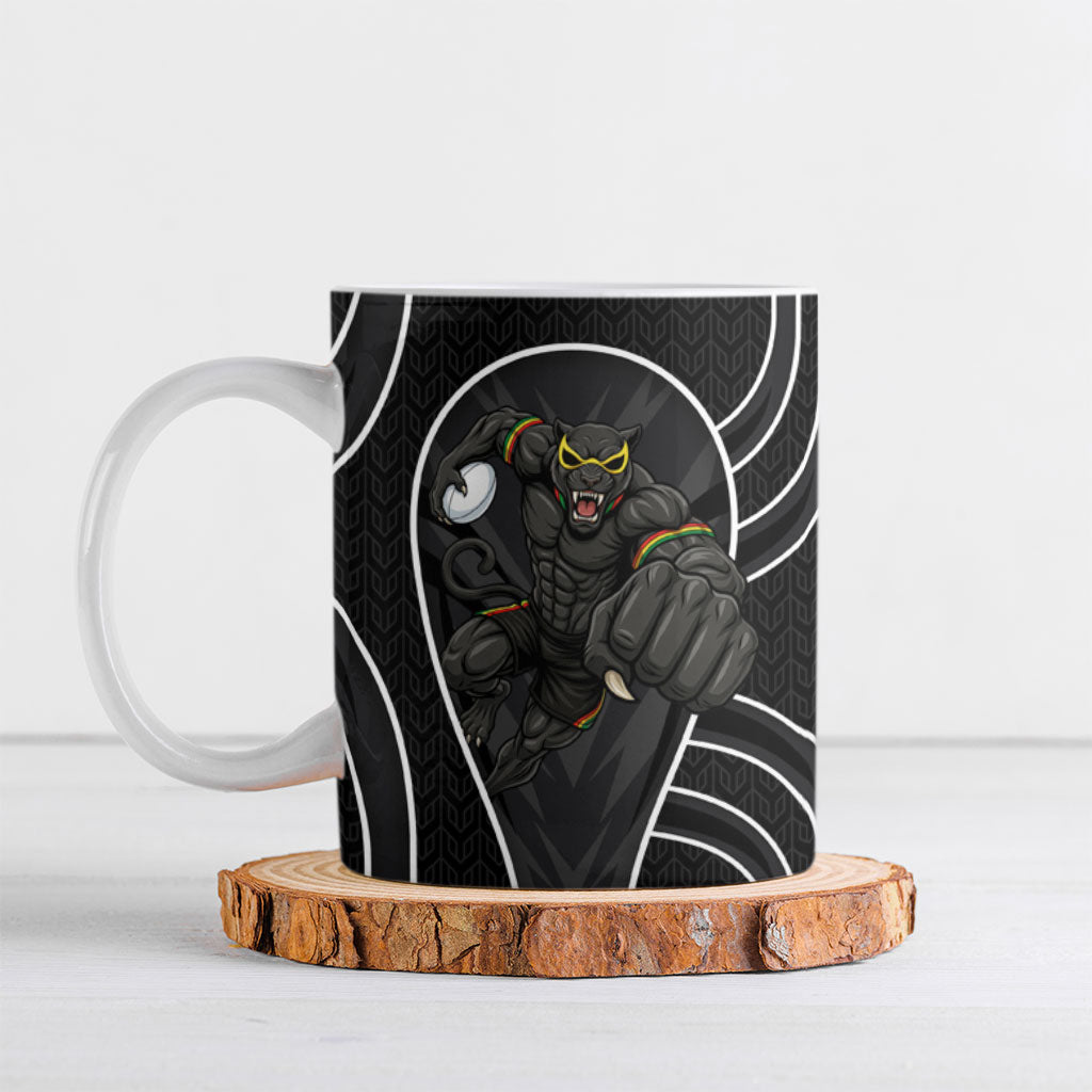 Penrith Panthers Rugby Mascot Ceramic Mug Australian Rugby Culture - Tribal Inspired Black Panther