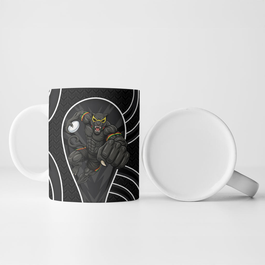 Penrith Panthers Rugby Mascot Ceramic Mug Australian Rugby Culture - Tribal Inspired Black Panther