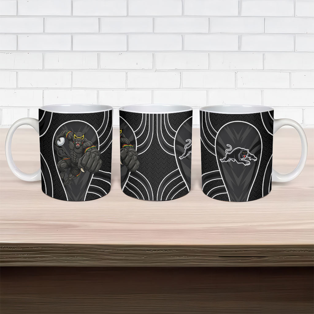 Penrith Panthers Rugby Mascot Ceramic Mug Australian Rugby Culture - Tribal Inspired Black Panther