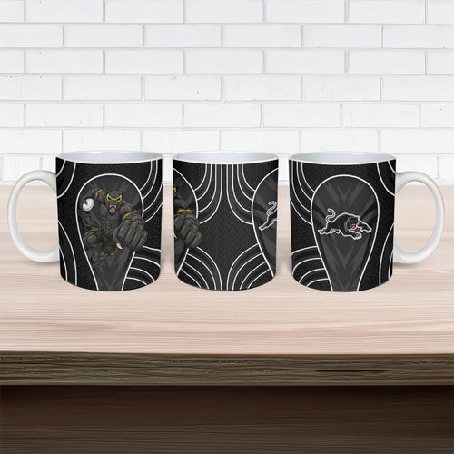 Penrith Panthers Rugby Mascot Ceramic Mug Australian Rugby Culture - Tribal Inspired Black Panther