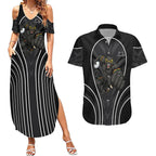 Penrith Panthers Rugby Mascot Couples Matching Summer Maxi Dress and Hawaiian Shirt Australian Rugby Culture - Tribal Inspired Black Panther