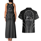 Penrith Panthers Rugby Mascot Couples Matching Tank Maxi Dress and Hawaiian Shirt Australian Rugby Culture - Tribal Inspired Black Panther