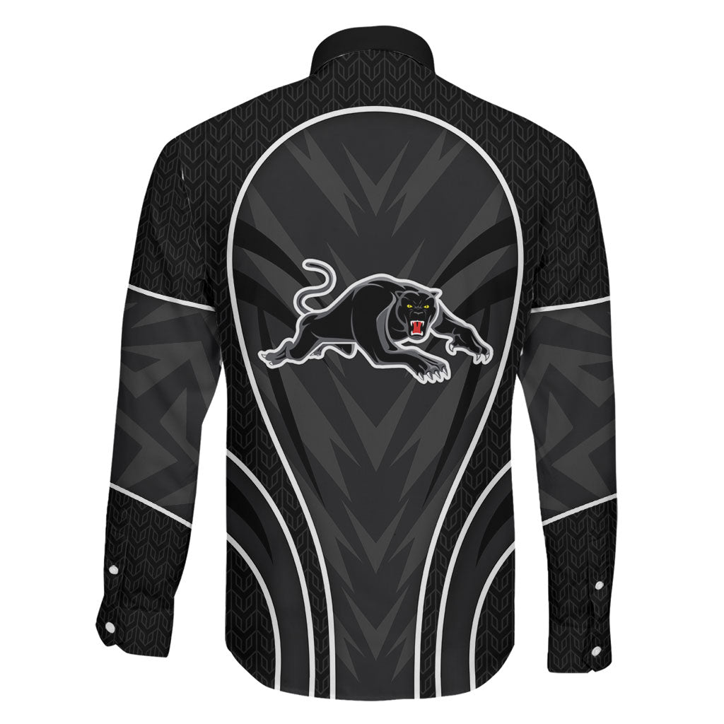 Penrith Panthers Rugby Mascot Family Matching Short Sleeve Bodycon Dress and Hawaiian Shirt Australian Rugby Culture - Tribal Inspired Black Panther