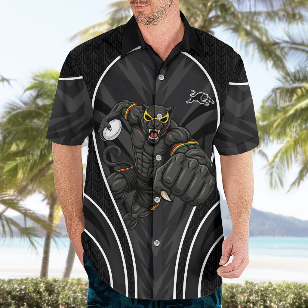 Penrith Panthers Rugby Mascot Hawaiian Shirt Australian Rugby Culture - Tribal Inspired Black Panther