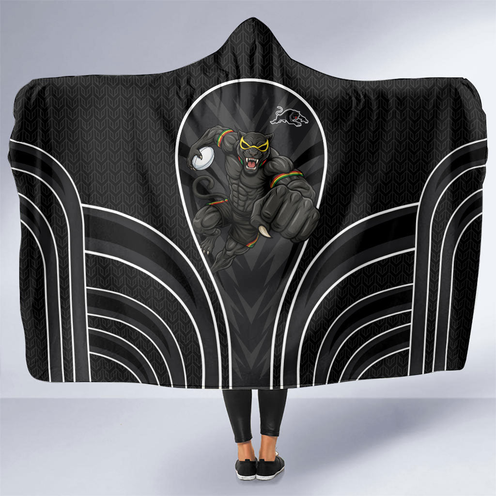 Penrith Panthers Rugby Mascot Hooded Blanket Australian Rugby Culture - Tribal Inspired Black Panther