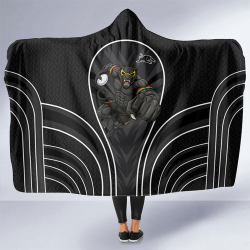 Penrith Panthers Rugby Mascot Hooded Blanket Australian Rugby Culture - Tribal Inspired Black Panther