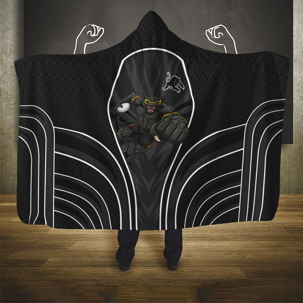 Penrith Panthers Rugby Mascot Hooded Blanket Australian Rugby Culture - Tribal Inspired Black Panther