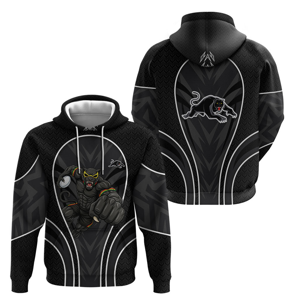 Penrith Panthers Rugby Mascot Hoodie Australian Rugby Culture - Tribal Inspired Black Panther