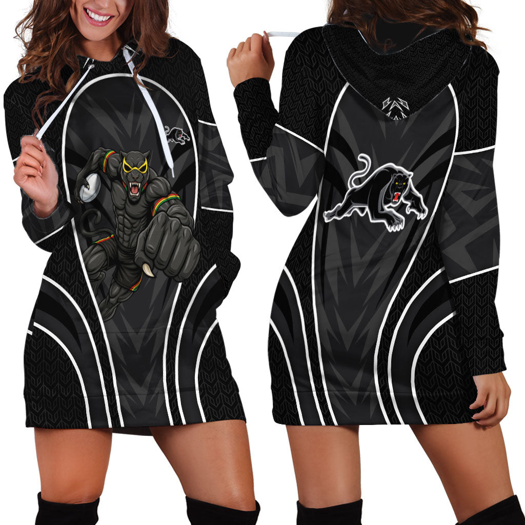 Penrith Panthers Rugby Mascot Hoodie Dress Australian Rugby Culture - Tribal Inspired Black Panther