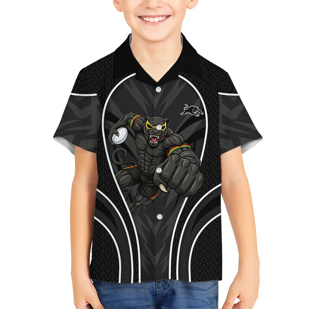 Penrith Panthers Rugby Mascot Kid Hawaiian Shirt Australian Rugby Culture - Tribal Inspired Black Panther