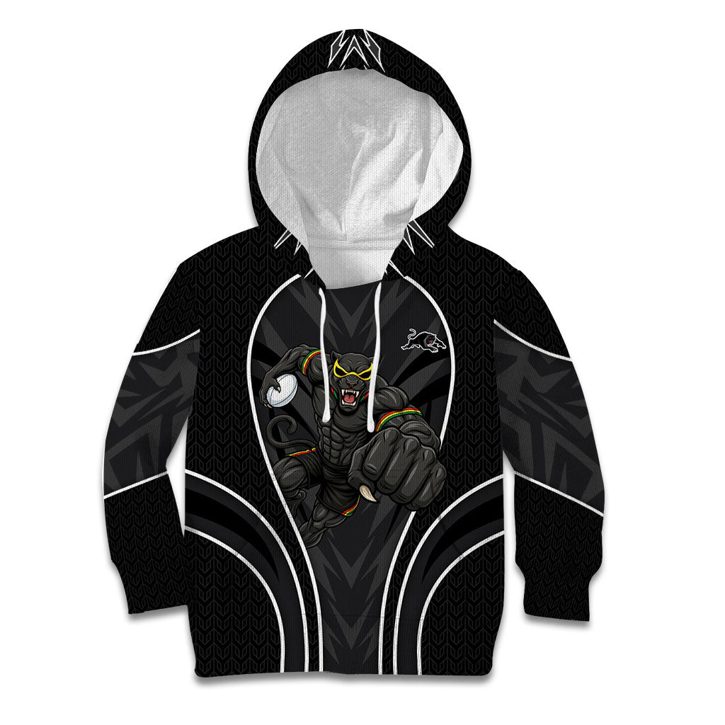 Penrith Panthers Rugby Mascot Kid Hoodie Australian Rugby Culture - Tribal Inspired Black Panther