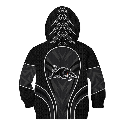 Penrith Panthers Rugby Mascot Kid Hoodie Australian Rugby Culture - Tribal Inspired Black Panther