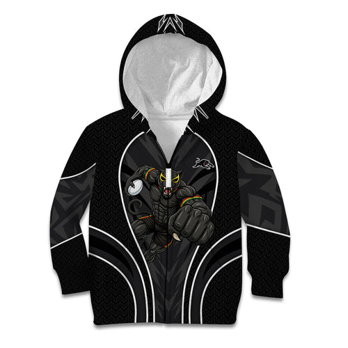 Penrith Panthers Rugby Mascot Kid Hoodie Australian Rugby Culture - Tribal Inspired Black Panther