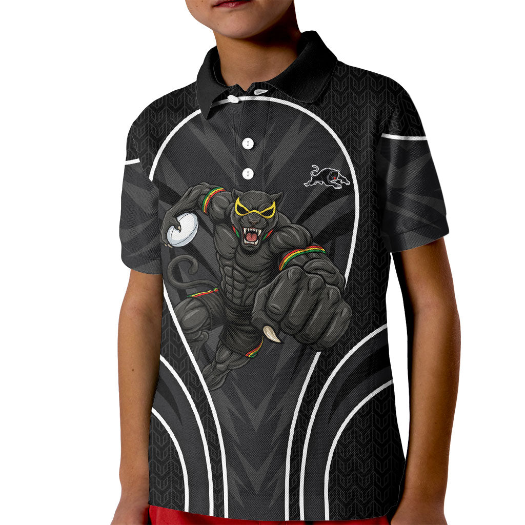 Penrith Panthers Rugby Mascot Kid Polo Shirt Australian Rugby Culture - Tribal Inspired Black Panther