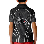 Penrith Panthers Rugby Mascot Kid Polo Shirt Australian Rugby Culture - Tribal Inspired Black Panther