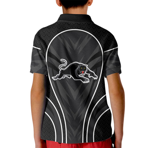 Penrith Panthers Rugby Mascot Kid Polo Shirt Australian Rugby Culture - Tribal Inspired Black Panther