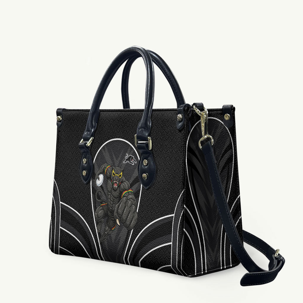 Penrith Panthers Rugby Mascot Leather Bag Australian Rugby Culture - Tribal Inspired Black Panther