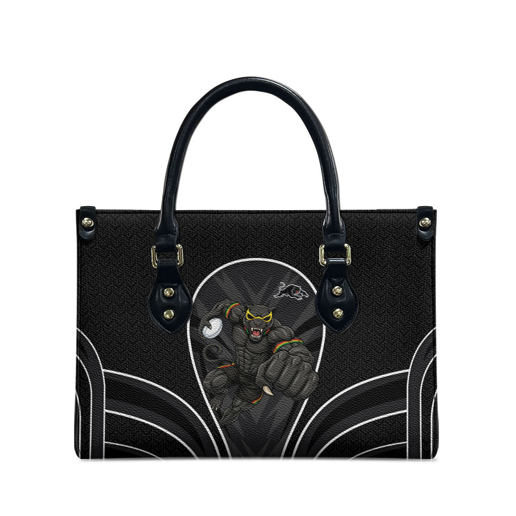 Penrith Panthers Rugby Mascot Leather Bag Australian Rugby Culture - Tribal Inspired Black Panther