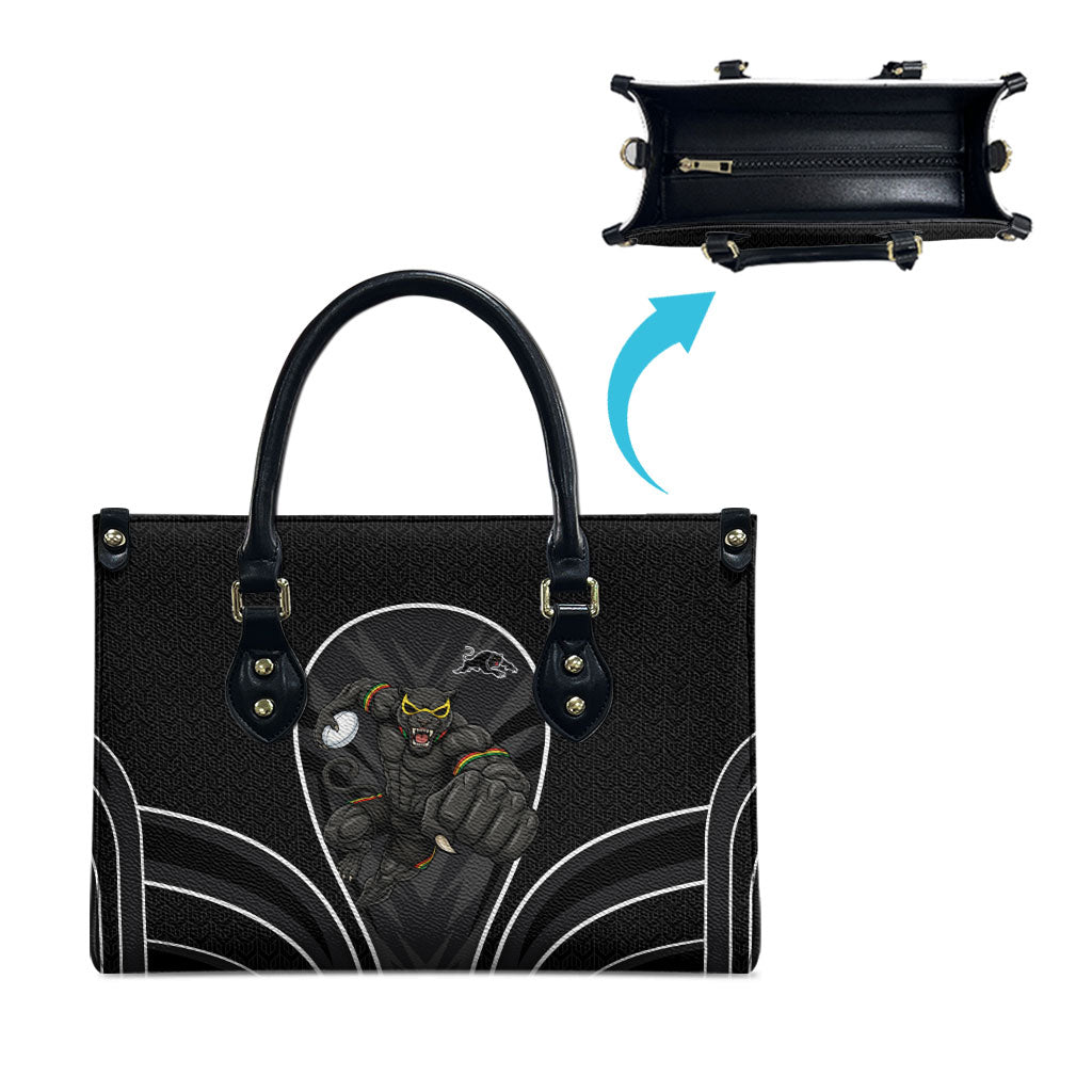 Penrith Panthers Rugby Mascot Leather Bag Australian Rugby Culture - Tribal Inspired Black Panther