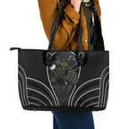 Penrith Panthers Rugby Mascot Leather Tote Bag Australian Rugby Culture - Tribal Inspired Black Panther
