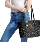 Penrith Panthers Rugby Mascot Leather Tote Bag Australian Rugby Culture - Tribal Inspired Black Panther