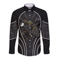 Penrith Panthers Rugby Mascot Long Sleeve Button Shirt Australian Rugby Culture - Tribal Inspired Black Panther