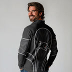 Penrith Panthers Rugby Mascot Long Sleeve Polo Shirt Australian Rugby Culture - Tribal Inspired Black Panther