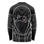 Penrith Panthers Rugby Mascot Long Sleeve Shirt Australian Rugby Culture - Tribal Inspired Black Panther