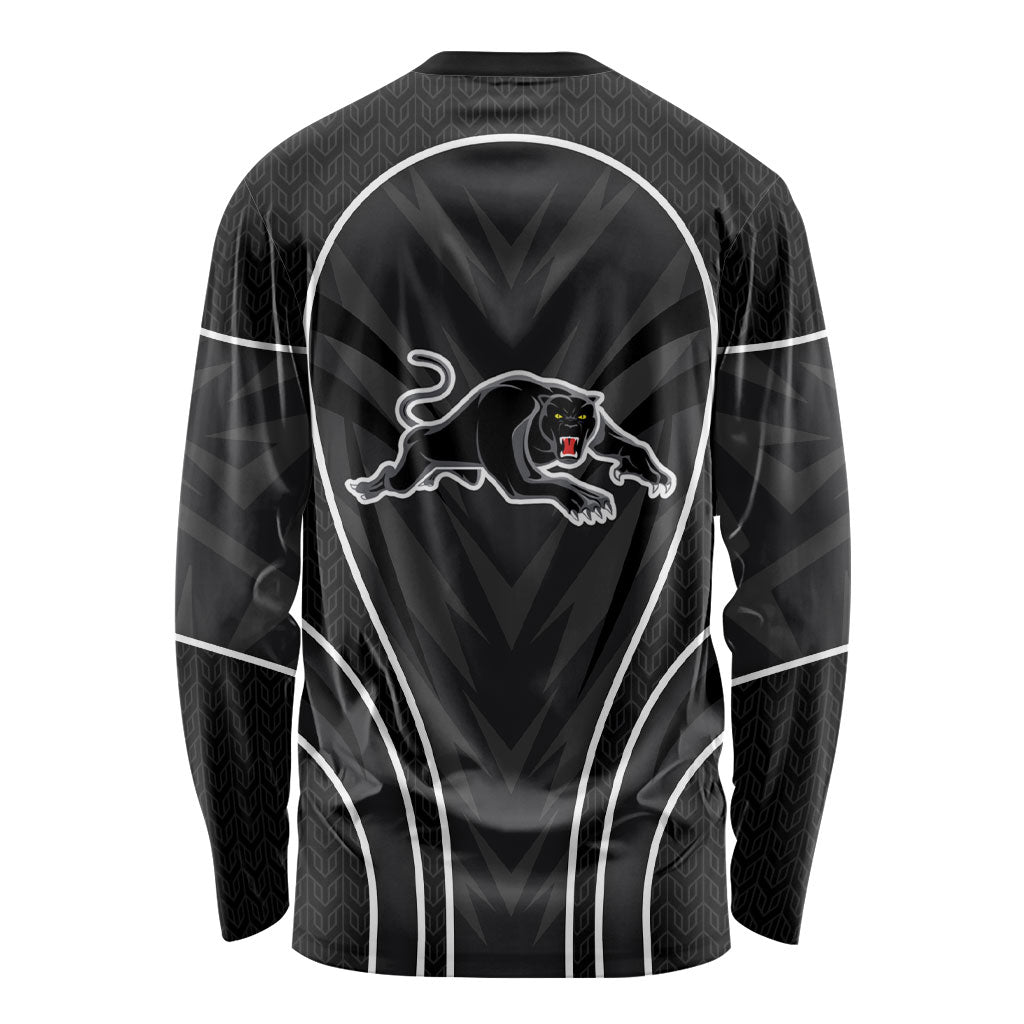 Penrith Panthers Rugby Mascot Long Sleeve Shirt Australian Rugby Culture - Tribal Inspired Black Panther