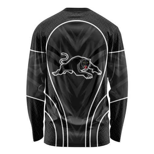 Penrith Panthers Rugby Mascot Long Sleeve Shirt Australian Rugby Culture - Tribal Inspired Black Panther