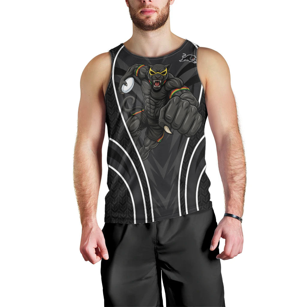 Penrith Panthers Rugby Mascot Men Tank Top Australian Rugby Culture - Tribal Inspired Black Panther