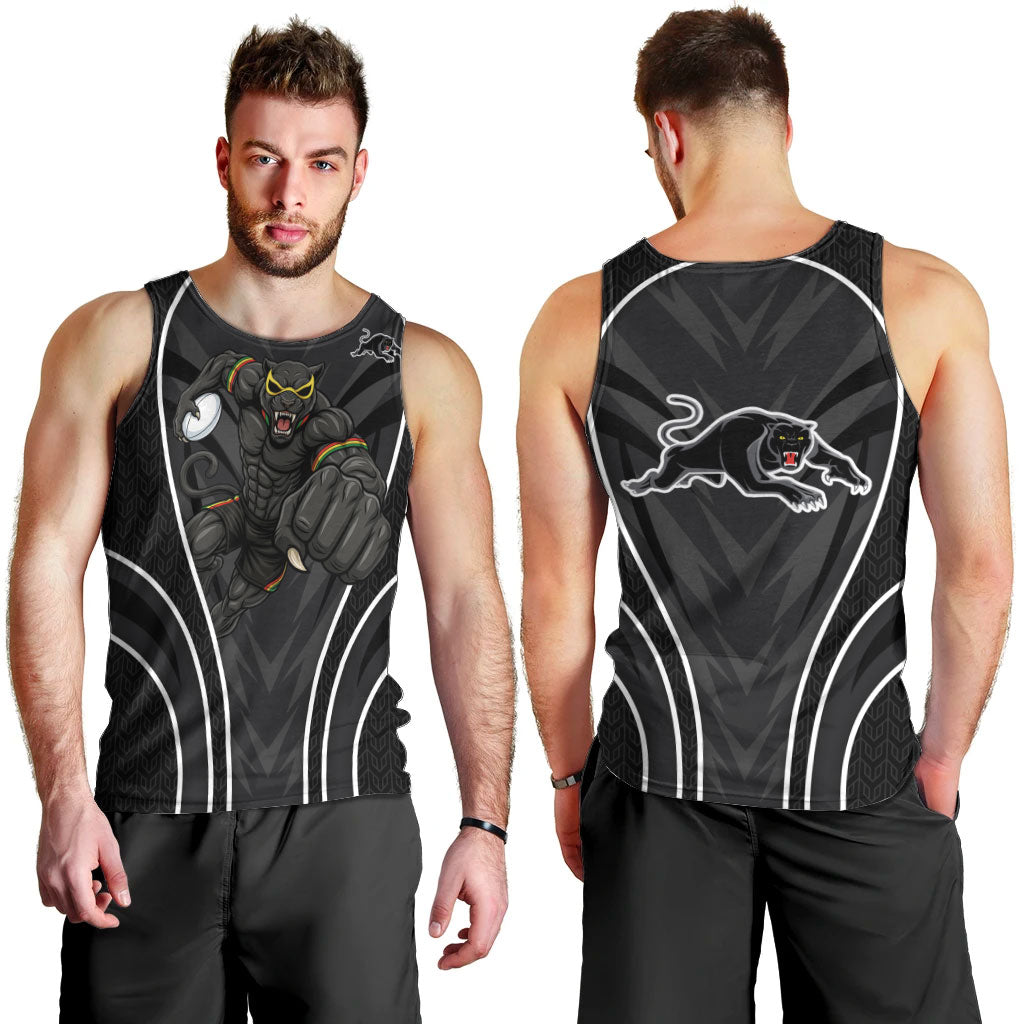 Penrith Panthers Rugby Mascot Men Tank Top Australian Rugby Culture - Tribal Inspired Black Panther