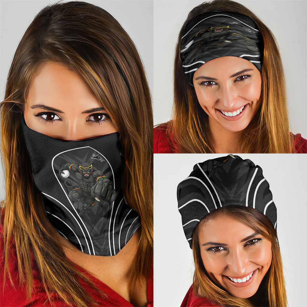 Penrith Panthers Rugby Mascot Neck Gaiter Australian Rugby Culture - Tribal Inspired Black Panther