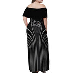 Penrith Panthers Rugby Mascot Off Shoulder Maxi Dress Australian Rugby Culture - Tribal Inspired Black Panther