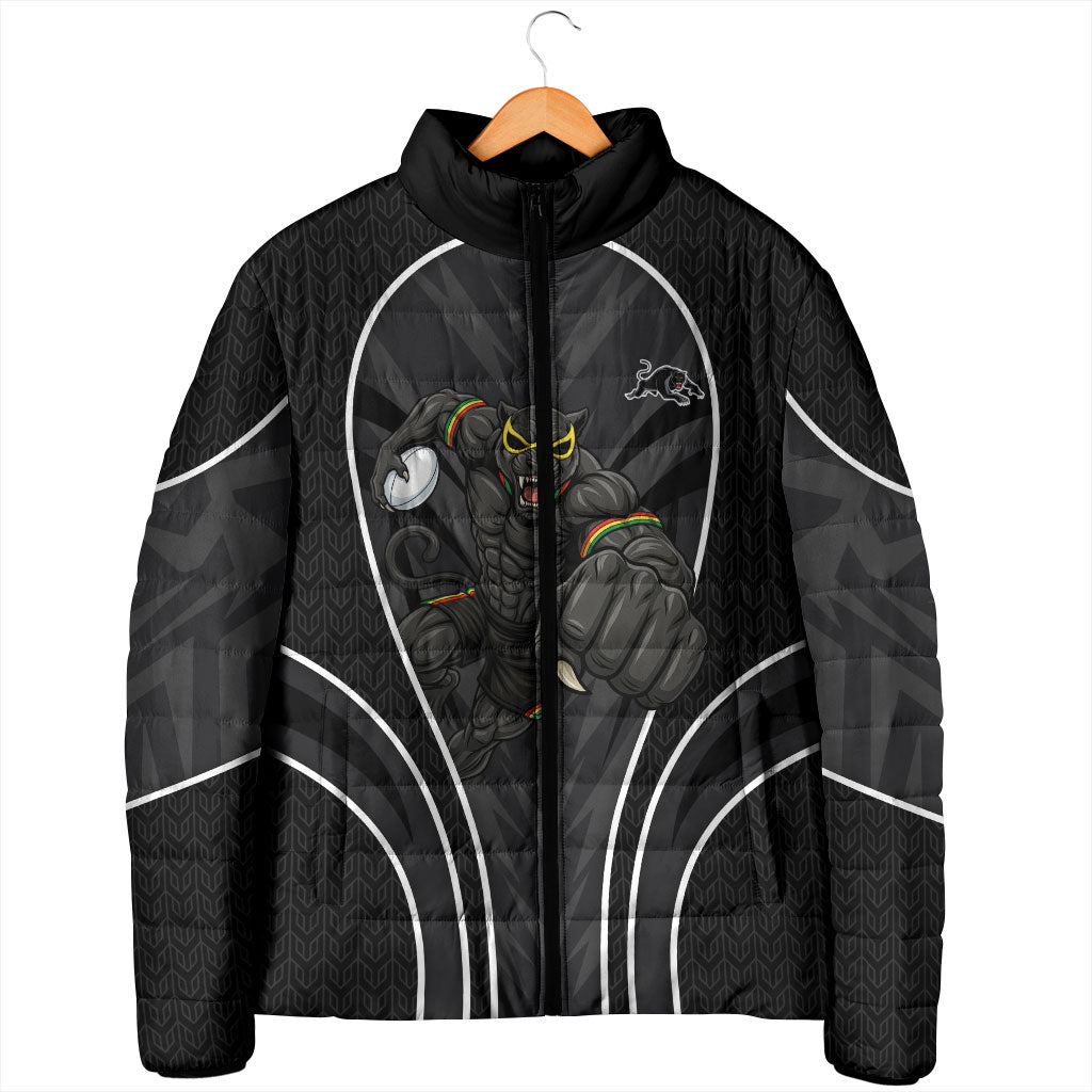 Penrith Panthers Rugby Mascot Padded Jacket Australian Rugby Culture - Tribal Inspired Black Panther