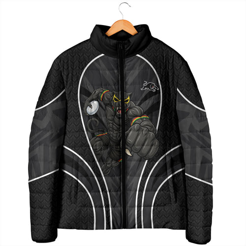 Penrith Panthers Rugby Mascot Padded Jacket Australian Rugby Culture - Tribal Inspired Black Panther