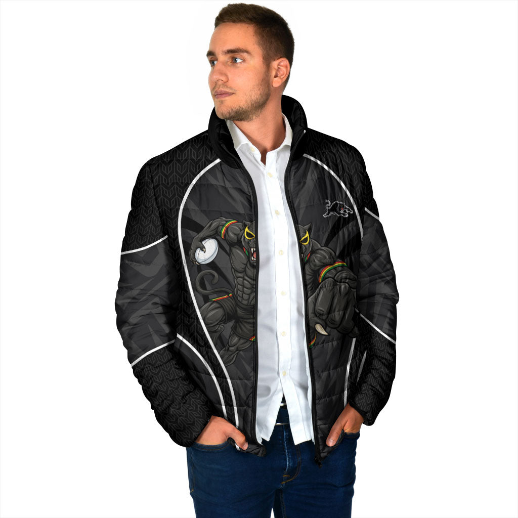 Penrith Panthers Rugby Mascot Padded Jacket Australian Rugby Culture - Tribal Inspired Black Panther
