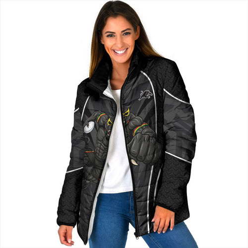 Penrith Panthers Rugby Mascot Padded Jacket Australian Rugby Culture - Tribal Inspired Black Panther