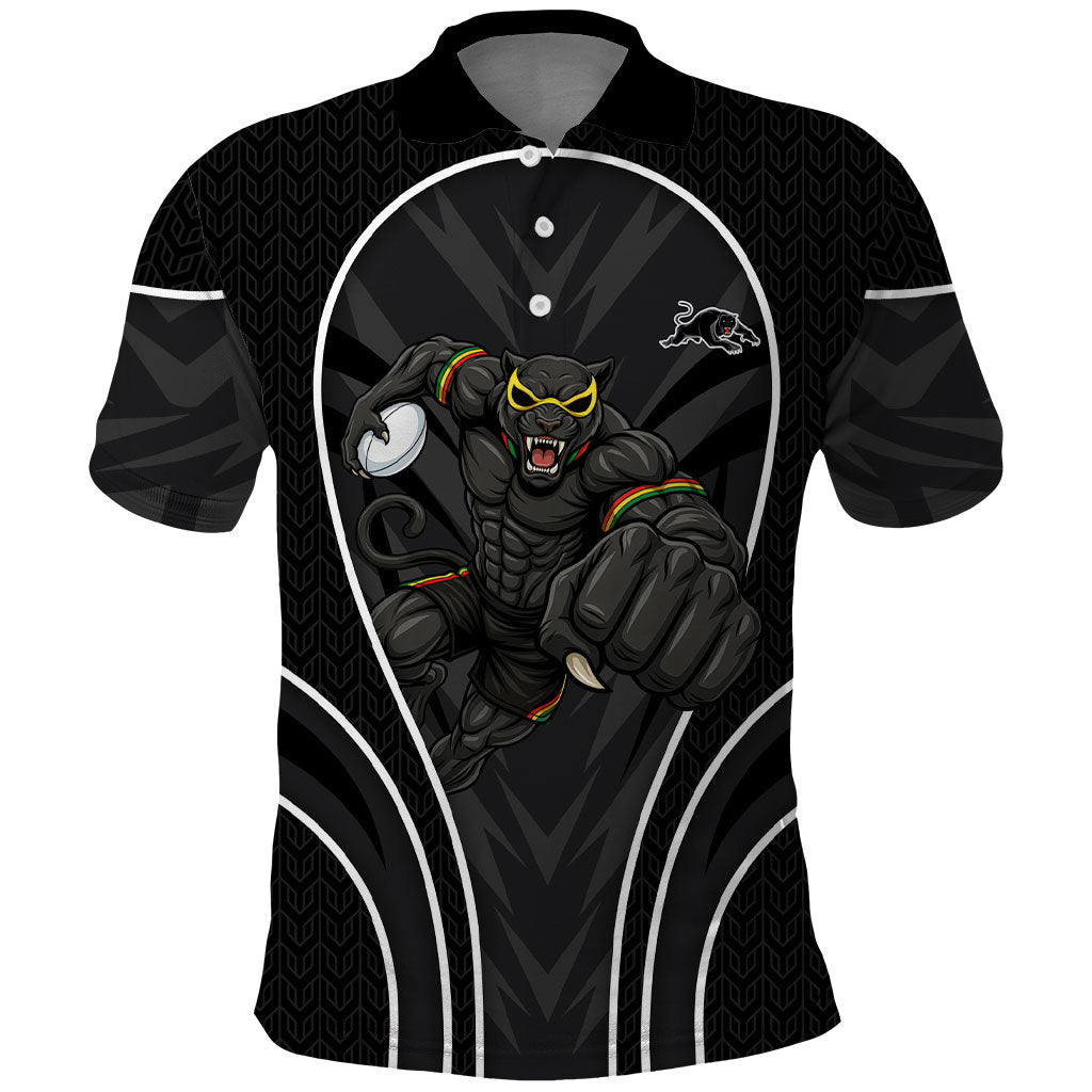 Penrith Panthers Rugby Mascot Polo Shirt Australian Rugby Culture - Tribal Inspired Black Panther