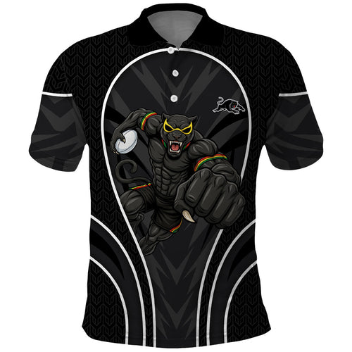 Penrith Panthers Rugby Mascot Polo Shirt Australian Rugby Culture - Tribal Inspired Black Panther