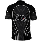 Penrith Panthers Rugby Mascot Polo Shirt Australian Rugby Culture - Tribal Inspired Black Panther