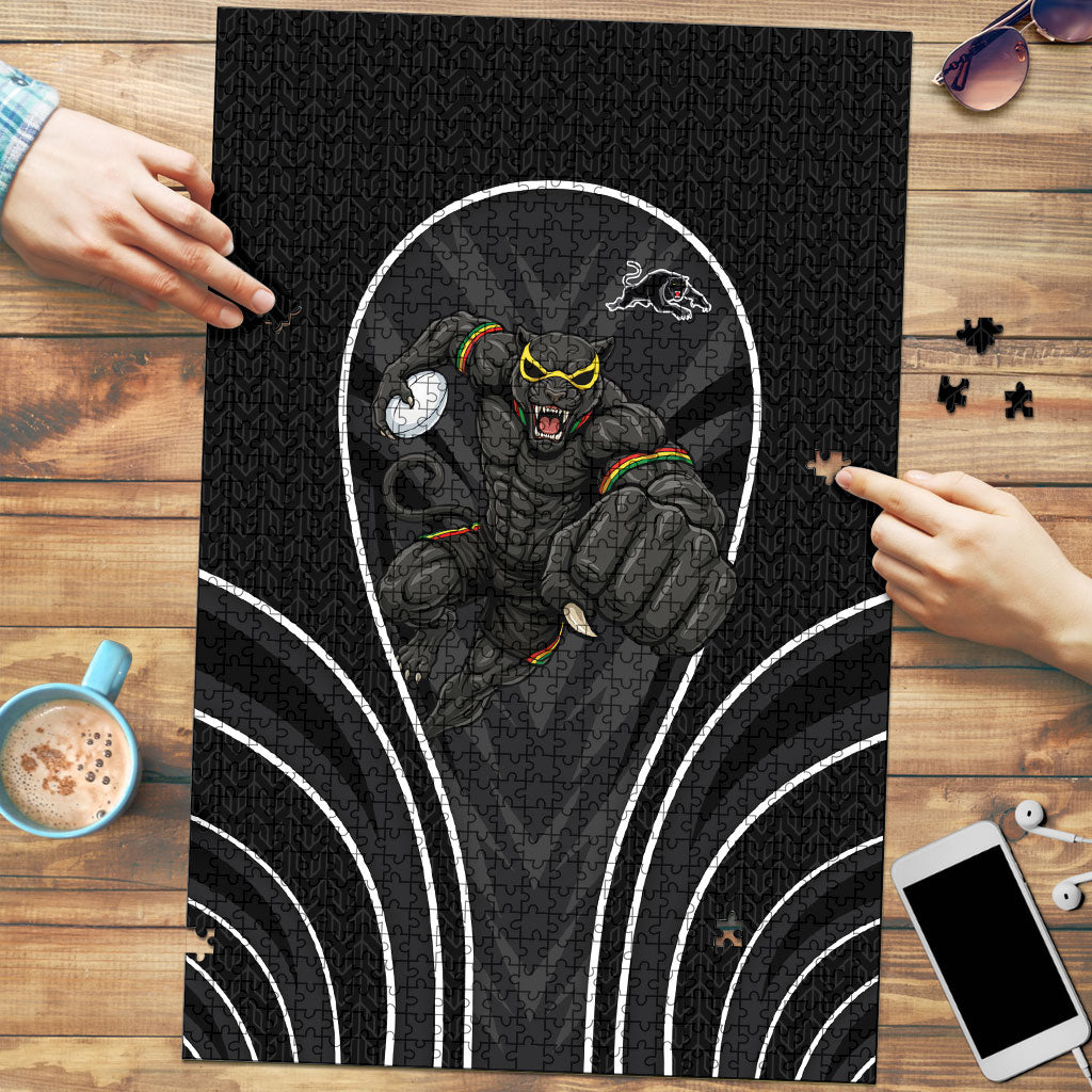 Penrith Panthers Rugby Mascot Puzzle Australian Rugby Culture - Tribal Inspired Black Panther