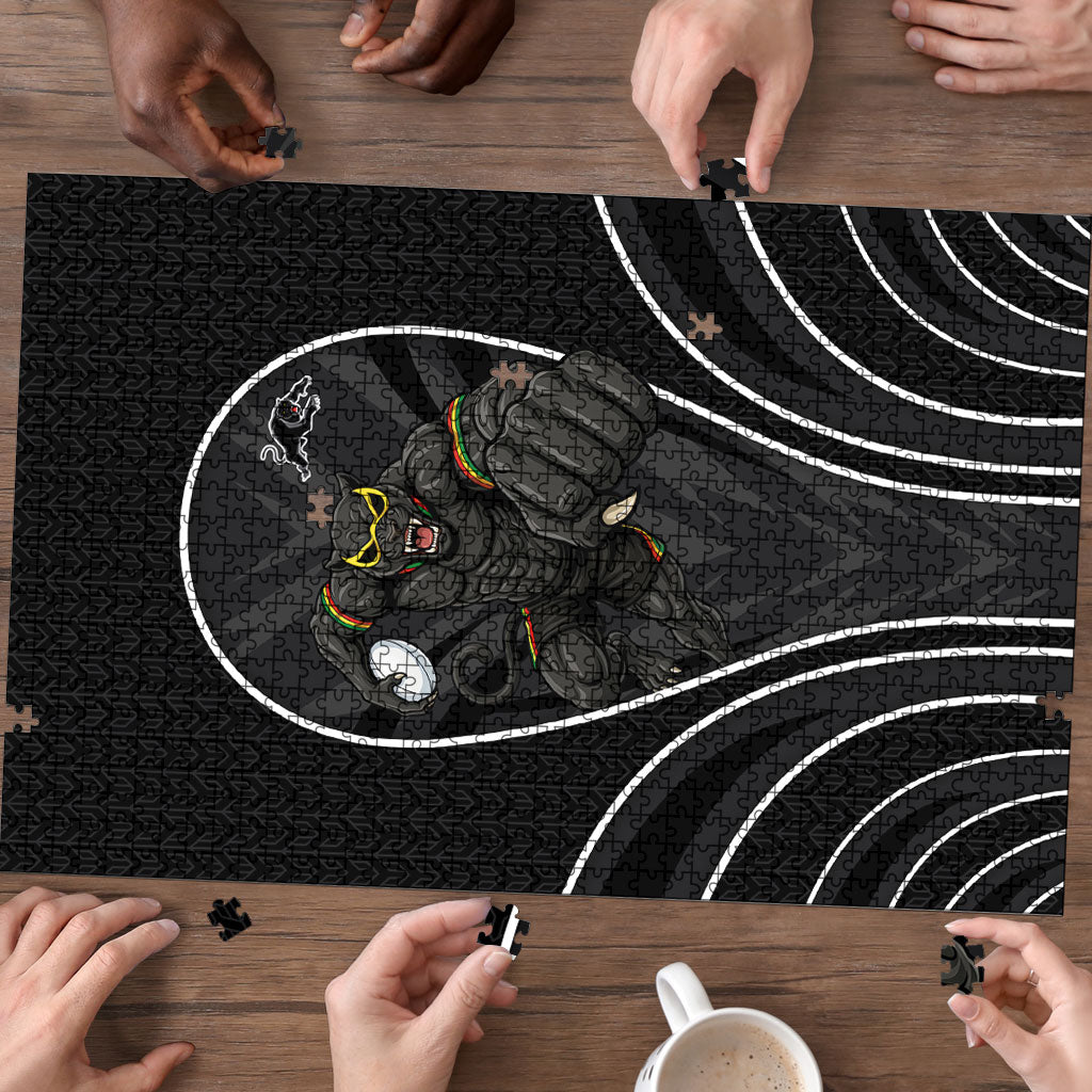 Penrith Panthers Rugby Mascot Puzzle Australian Rugby Culture - Tribal Inspired Black Panther