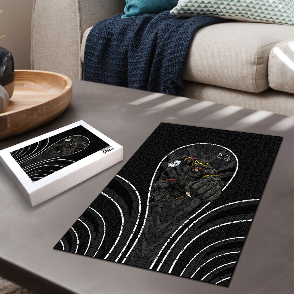 Penrith Panthers Rugby Mascot Puzzle Australian Rugby Culture - Tribal Inspired Black Panther